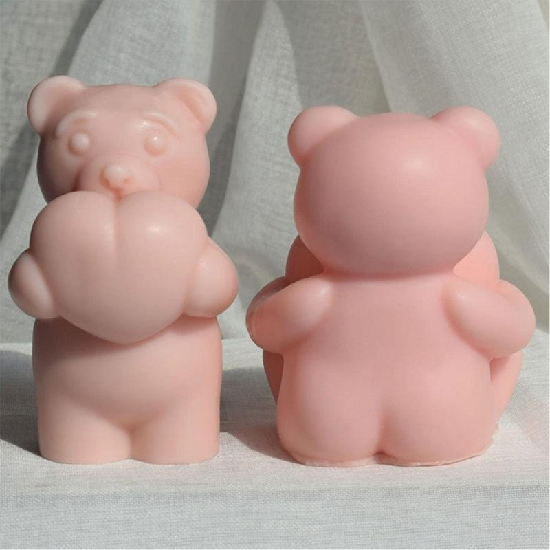 3D Bear Shaped Candle Silicone Mold for DIY Hand-made Candle Ornaments Mould Handicrafts Making Tool Baking Mold