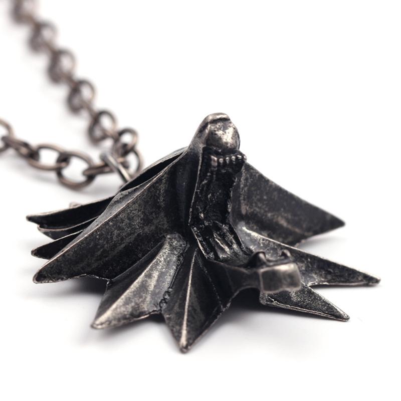 Retro Classic Fashion Pendant Witcher 3 Metal Wolf for Head Men's Animal Necklace Jewelry European American Games Jewelr