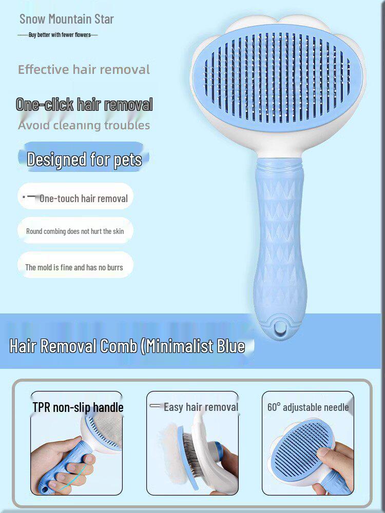 Pet Hair Removal Comb for Dogs & Cats – Detangles & Cleans Loose Hair