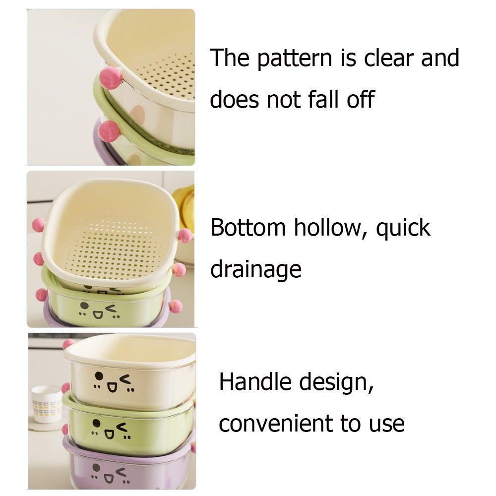 Thickened Fruit Washing Basket Plastic Washing Vegetable Basin Home Use Fruit Tray Gift