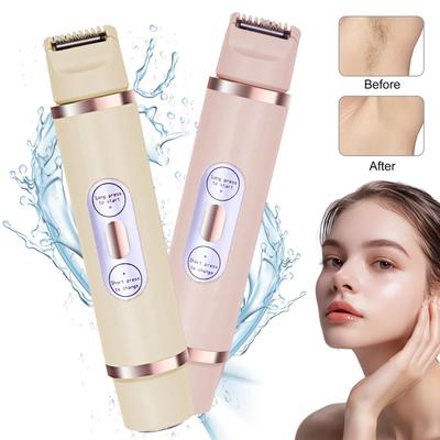 Rasoir électrique pour femmes, rechargeable par USB, double tête, étanche IPX7, portable, pour le visage, le corps, le maillot, les bras, les jambes, épilation