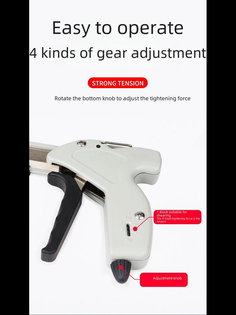 Halbautomatische Kabelbinderpistole und -schneider aus Edelstahl