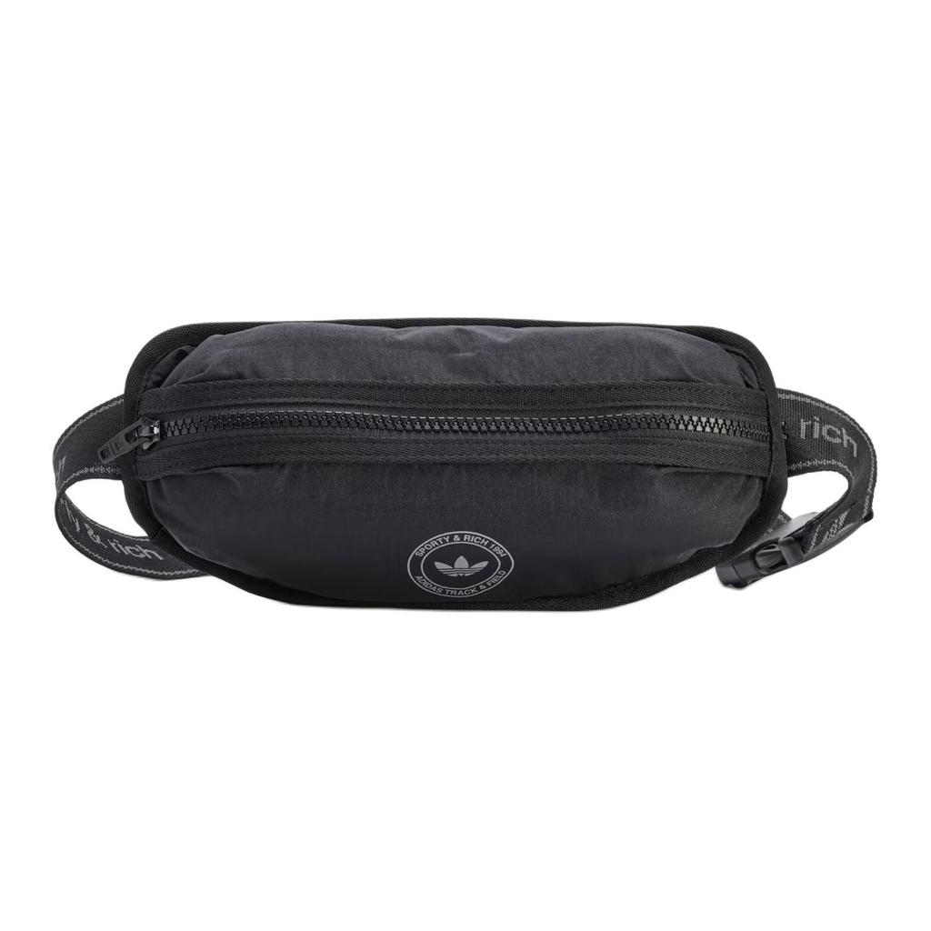 Adidas Originals X Sporty & Rich Collaboration 0.9L Fashionable Versatile Sports Waist Bag Women Waist Bag Black KA0717