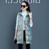 Waistcoat Women Cotton Vest Winter Autumn Female Sleeveless Hooded Warm Long Vest Solid Coat