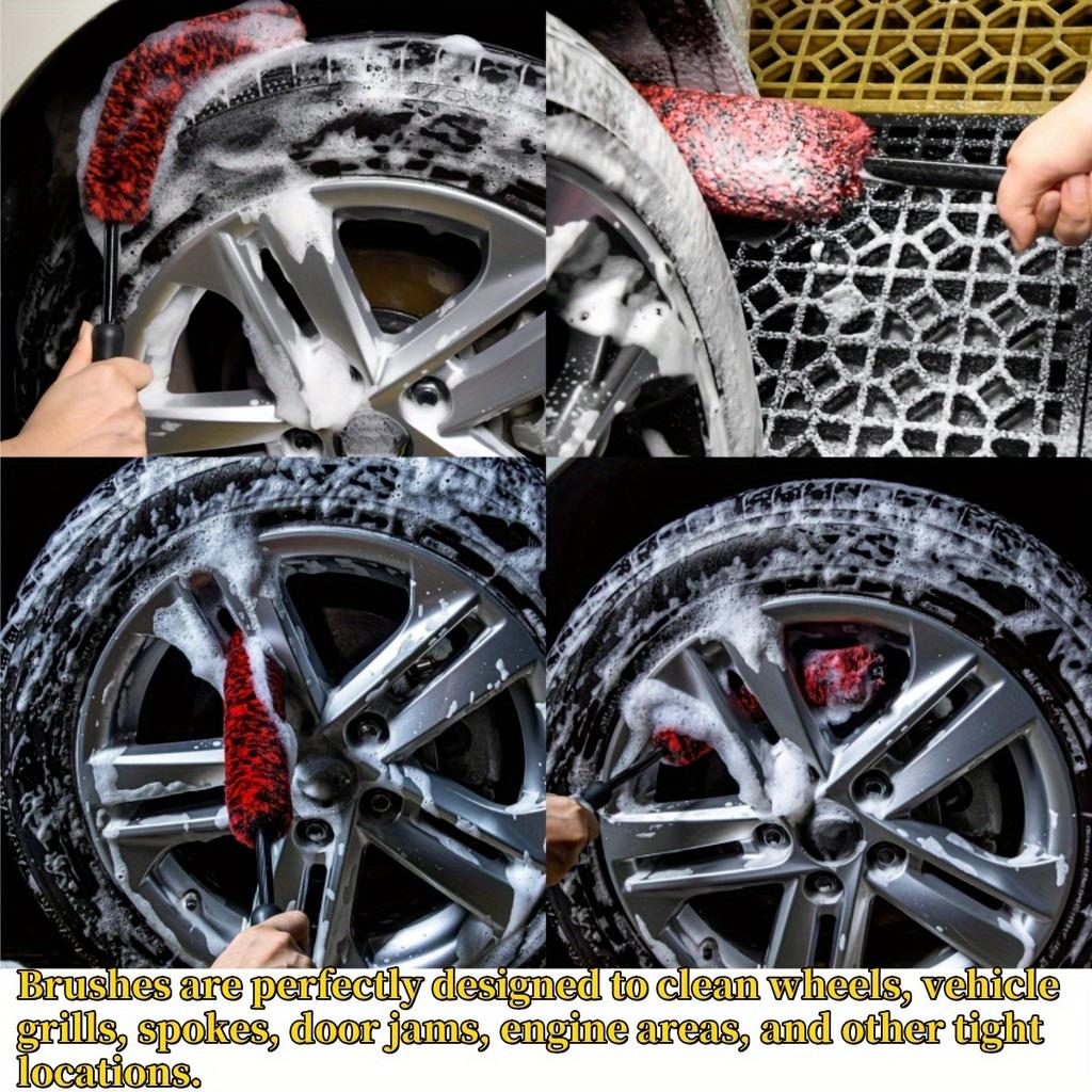 Flexible Car Wheel Cleaning Brush - Bendable, Soft Fleece Material, Ideal for Easy Rim, Tire, Exhaust Pipe, and Engine Bay Reach, Wheel Cleaning Brush