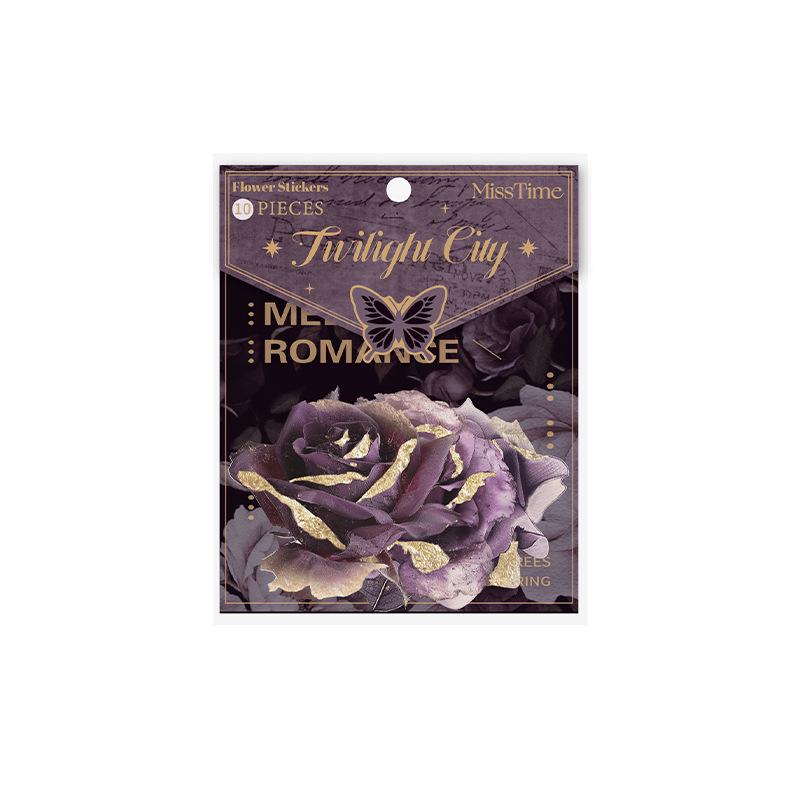 Vintage Gothic Floral Sticker Pack - Hot Stamping Series for Journals & Decorations