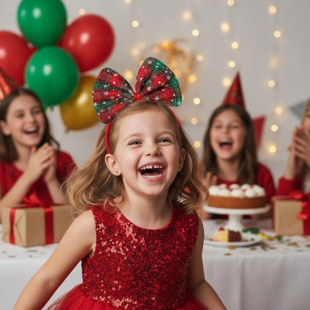 Shiny Christmas Themed Headband Korean Style Cosplay Hairband Christmas Headwear Holiday Decor