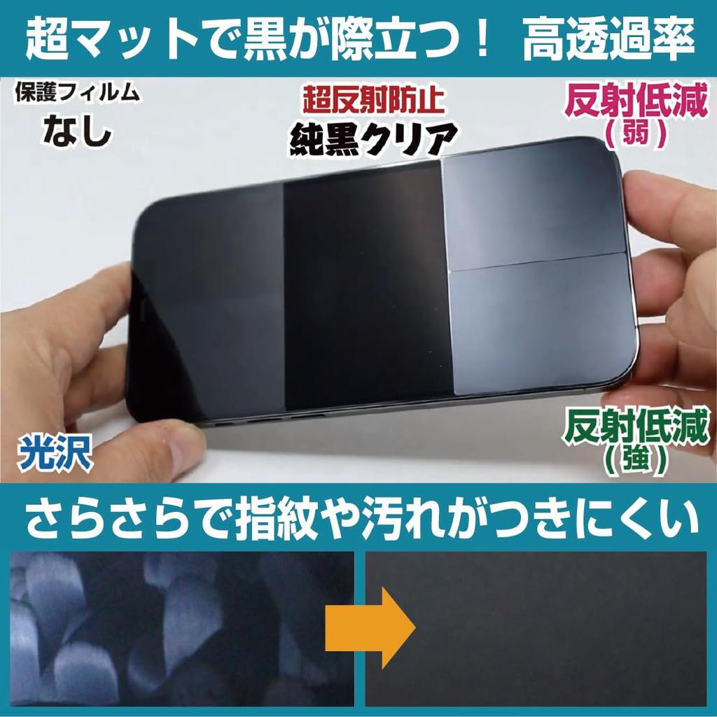 PDA Kobo Teclast T65 Max Compatible Pure Black Clear Screen Protector Reduced Made in Japan [Ultra Anti-Reflective] [For Screen] Reflection,
