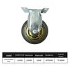 Gold-Plated Silent Rubber Casters with Brake - 3, 4, 5 Inch Options