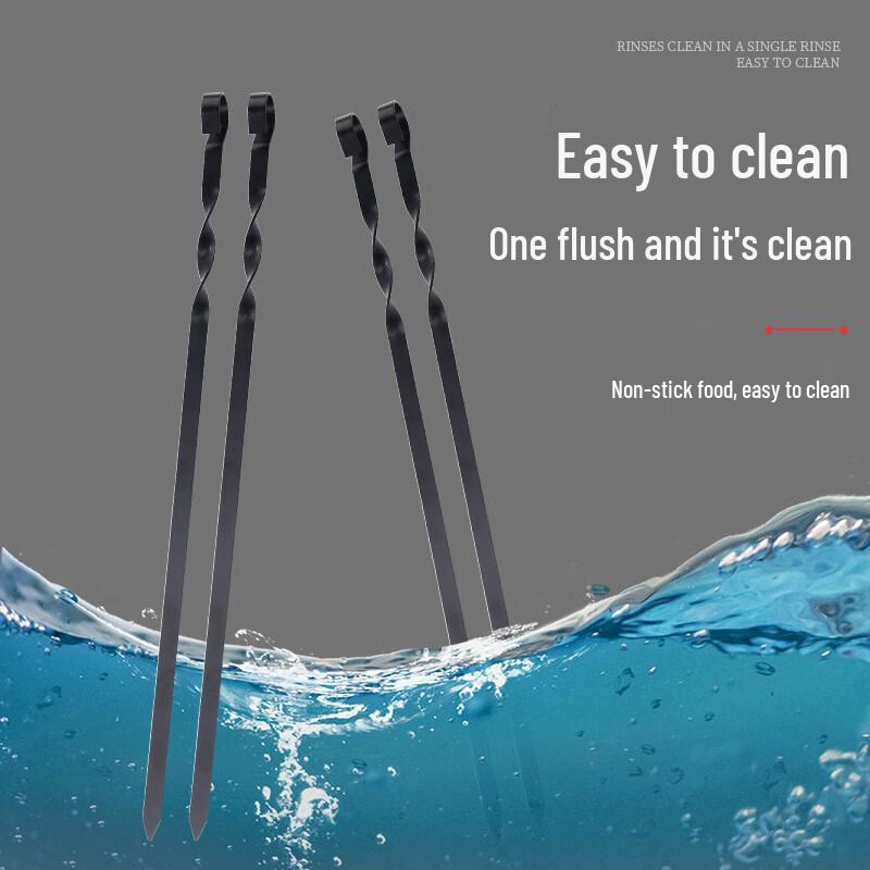 ZISIZ Stainless Steel BBQ Skewers with Hooks, 20-Pack