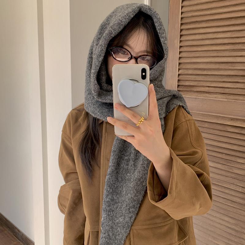 1Pc Triangular Scarf Warm Solid Color Soft Shawl Versatile Knit