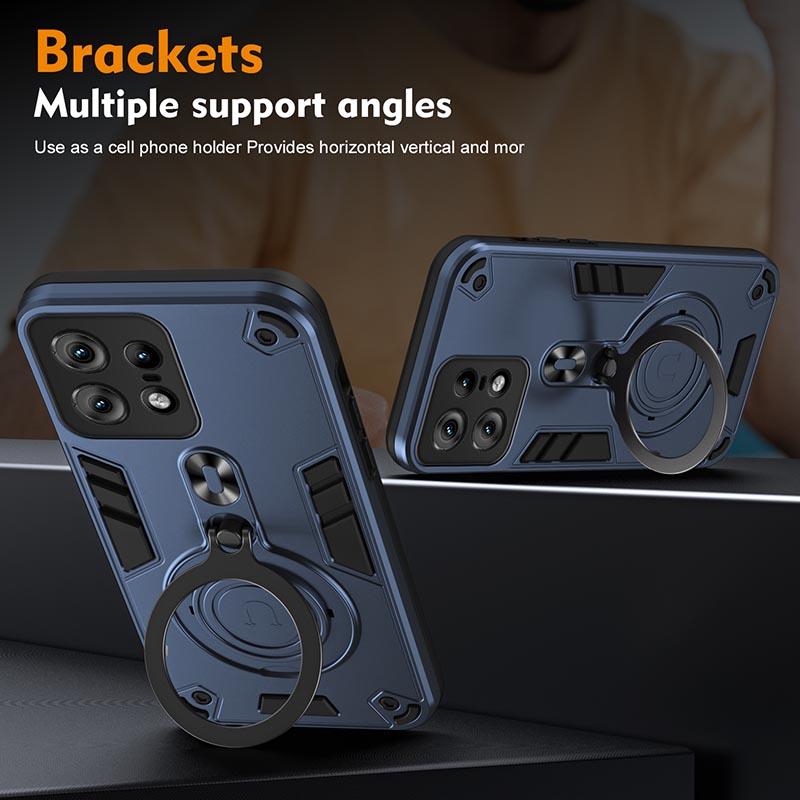 For Motorola Moto EDGE 40 50 Pro NEO G04 G14 G22 G34 G35 G53 G55 G85 G84 Phone Case, Protector Ring 360 Rotate Shockproof Cover