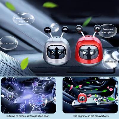 Mini Car Diffuser Cute Robot Air Vent Cleaner Car Perfume Air Freshener Robot Interior Accessories Solid Fragrance Car Ornament Decor