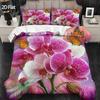 3Pcs Duvet Cover Set, 1 Duvet Cover + 2 Pillowcases, No Filling, Phalaenopsis Orchid Theme, Dreamy Style, Spring, Romantic Home