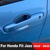 Side Door Handle Bowl Cover Trim For Honda Fit Jazz    Carbon Fiber Car Molding Garnish Exterior Accessories