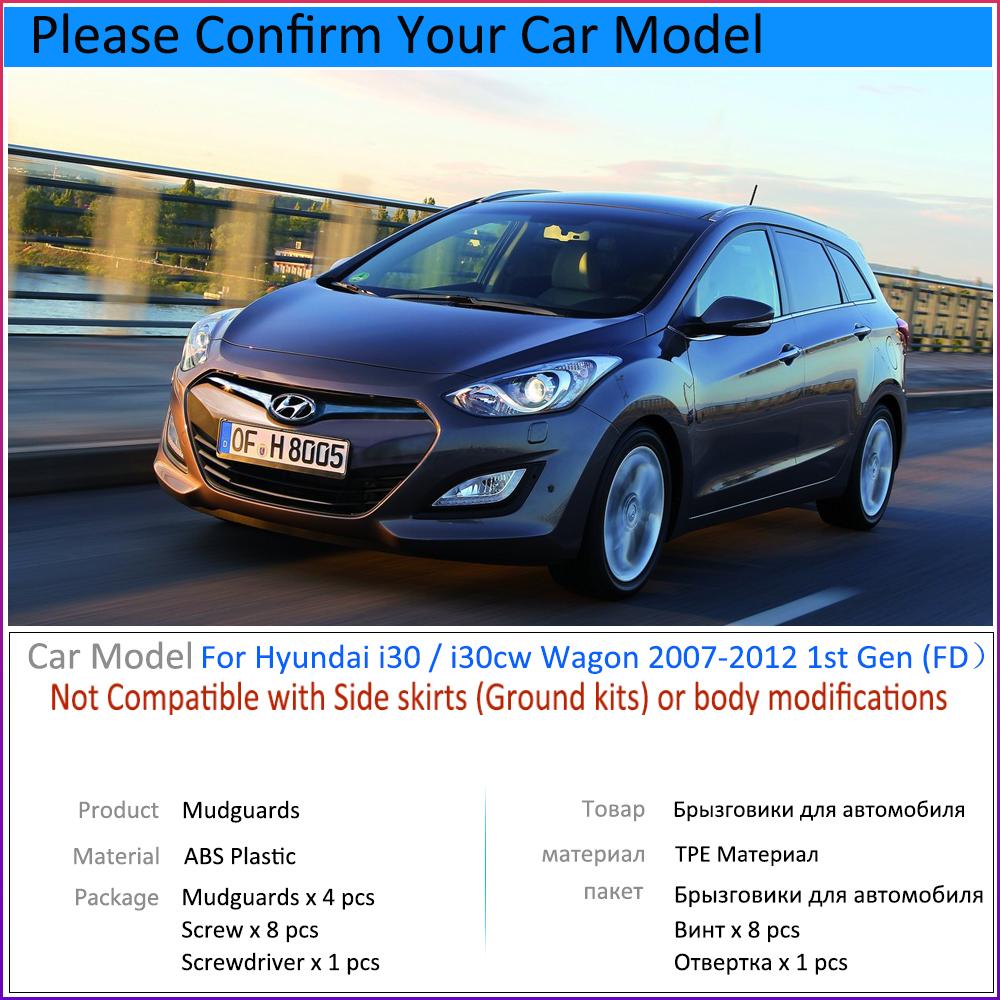 Mudguards Fit for Hyundai I30 I30cw Wagon 2007~2012 FD 2008 2009 2010 2011 Car Accessories Mudflap Fender Auto Replacement