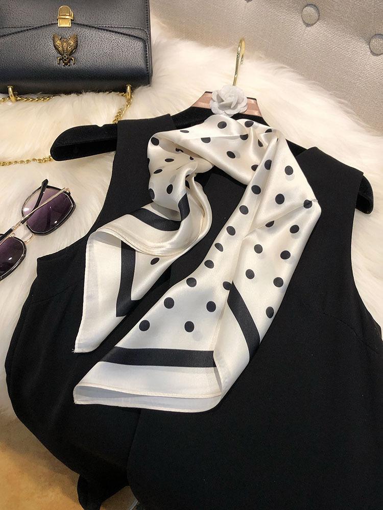 53*53cm Moteskjerf dame simulert silke firkantskjerf pannebånd