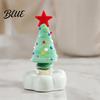 Handmade Glass Crafts Christmas Tree Ornament with Star Top And Colorful Bead Details Handcrafted Holiday Table Decor Desktop Rotating Figurine