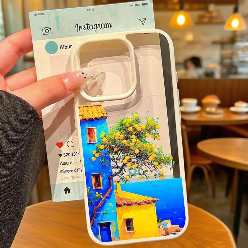 Vacation Villa House Scene Landscape Phone Case for IPhone 17 16 12 13 14 11 15 Pro Max Mini Plus XR XS X 8 Autumn Scenery Case