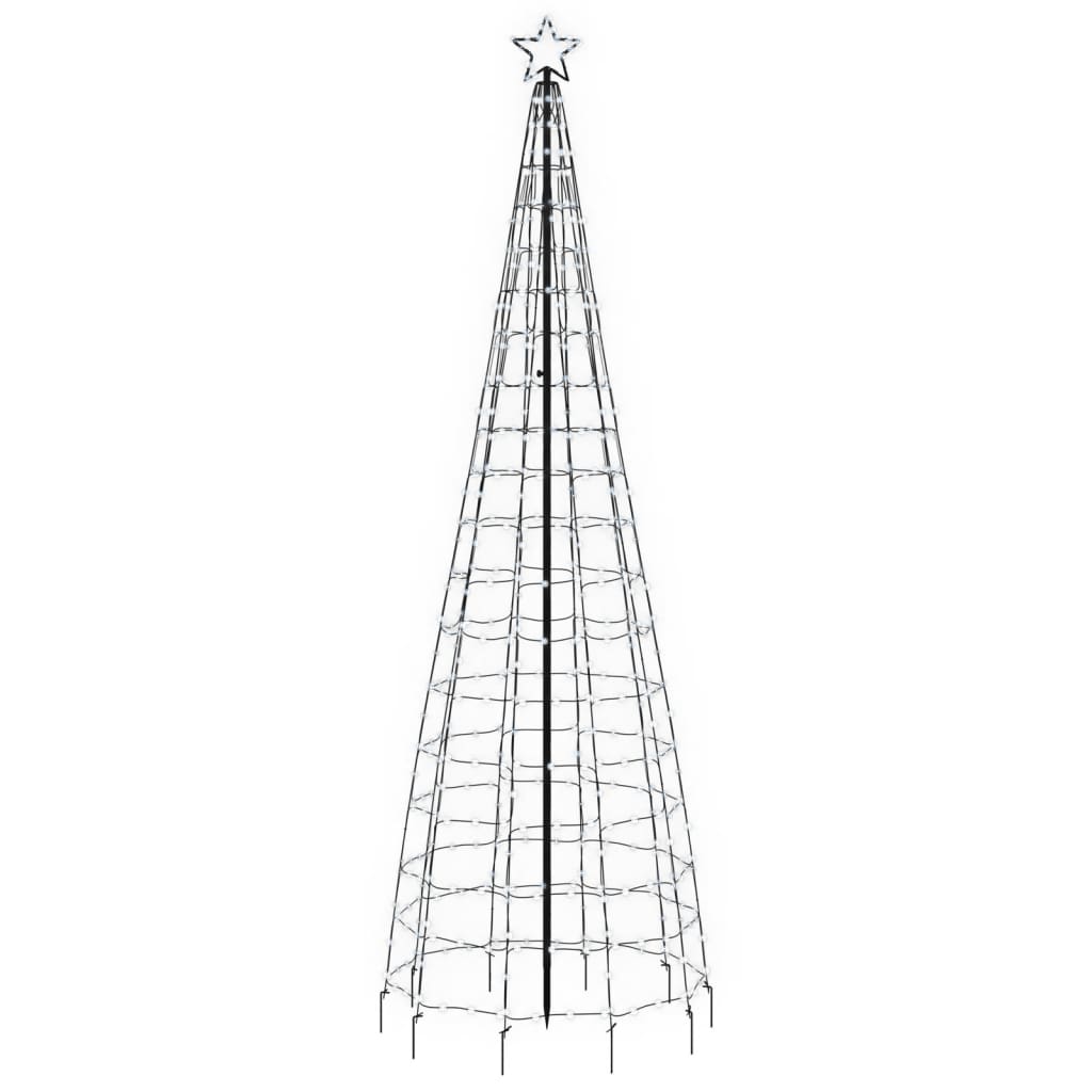 LED Christmas Tree with Ground Spikes 570 Cold White LEDs 300 cm