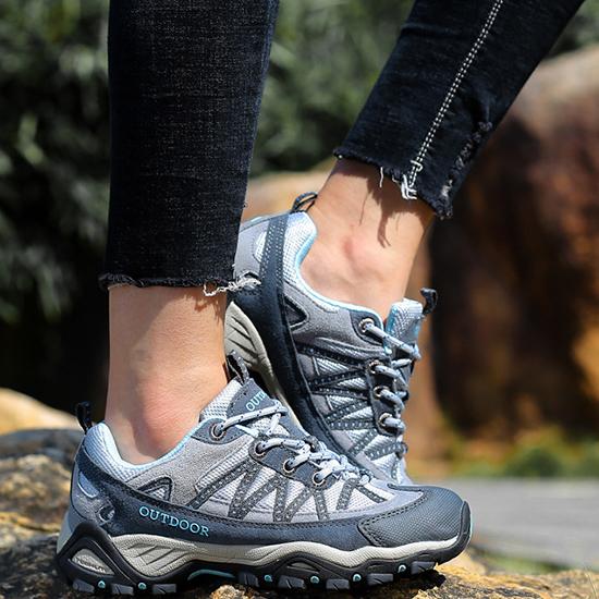 Large Outdoor Hiking Shoes for Couples, Spring and Summer Sports Shoes, Men's and Women's Mesh Fabric Anti Slip Travel Off-road Shoes