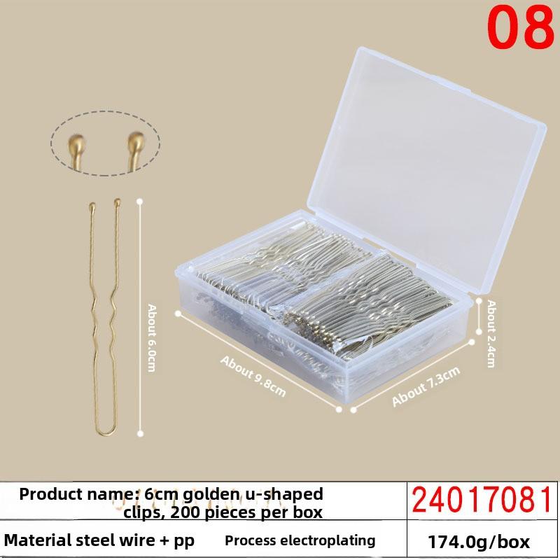 Black Steel Clip Box Contains A Straight Clip for The Bride's Updo Hairstyle Bangs Clip Wavy Hair Clip and Hair Accessory