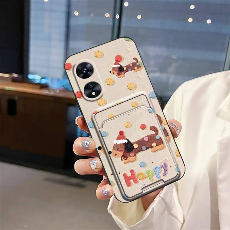 Fashion Design Card sleeve Phone Case For OPPO A97 5G Card slot Back Cover protective TPU Cartoon Durable Waterproof