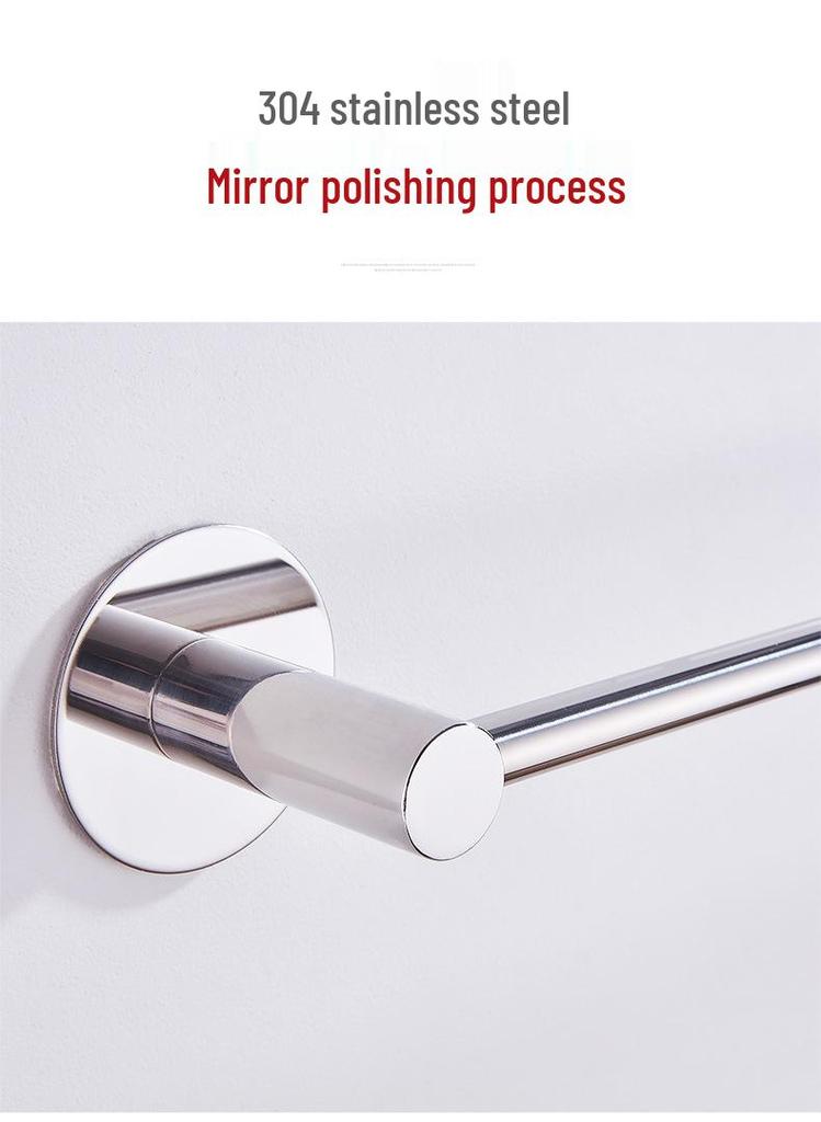 No-Drill Stainless Steel Wall-Mount Towel Bar for Bathrooms