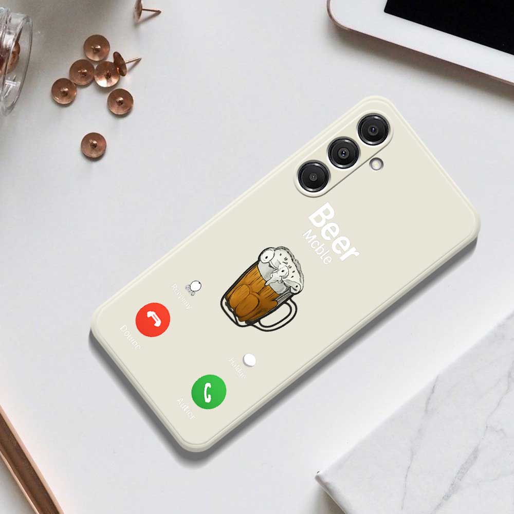 For Samsung Galaxy A16 5G/4G Case Beer Pattern Printing Straight Edge TPU Phone Back Cover