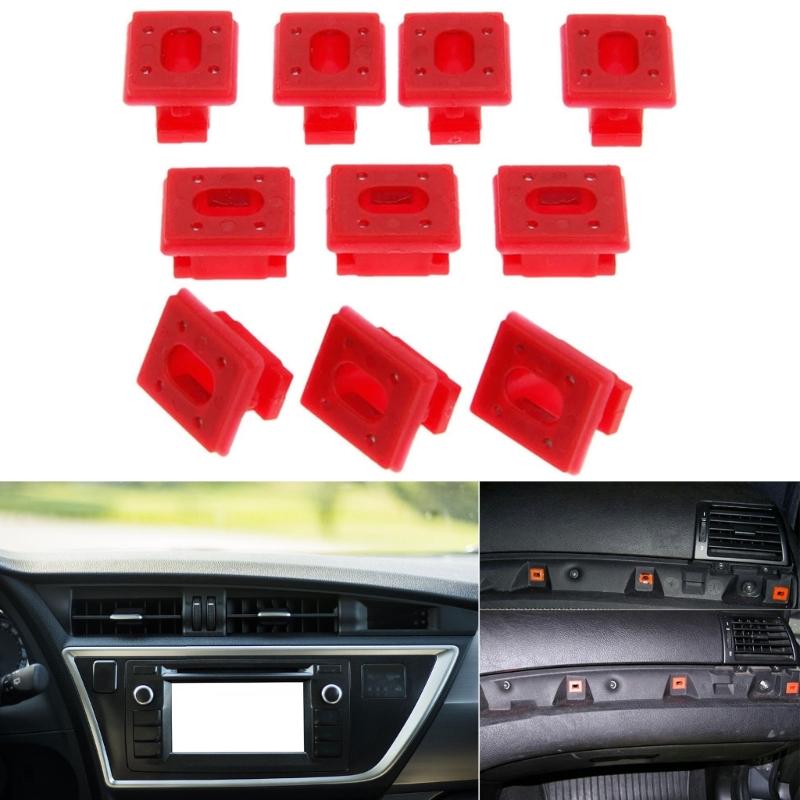 Interior Trim Clips Red Plastic Dashboard Fasteners for E46 E65 E66 E83 323i, Car Panel Retaining Parts for Maintenance and Spare Service