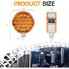 2Pcs Round Double Face Fender Pedestal Light, 48LED Amber Brake Turn Marker Tail Light w/Stud Mount for for Mack Kenworth Freightliner Truck Trailer