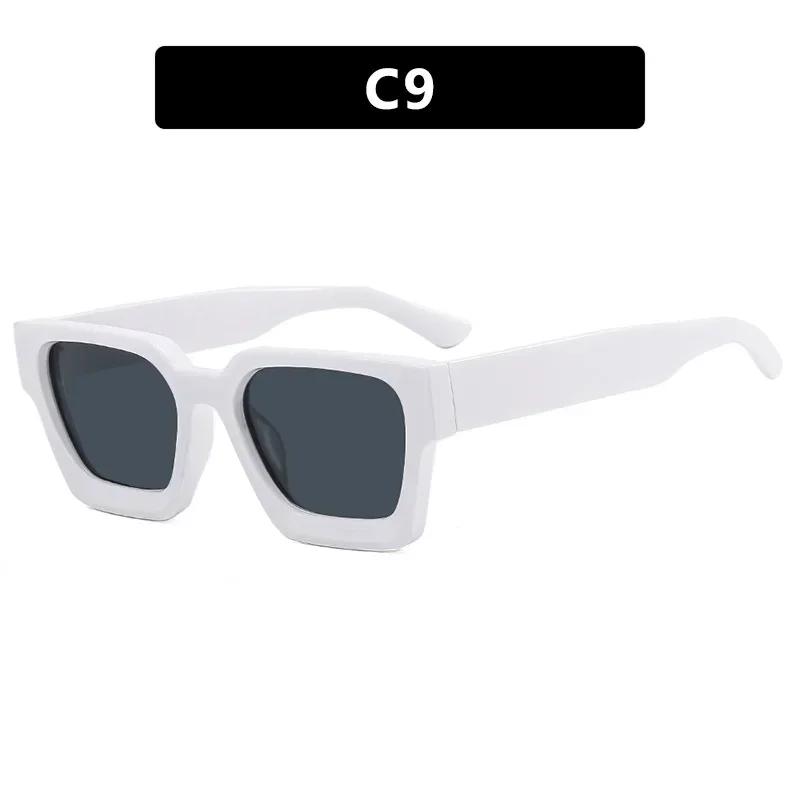 Trendy Square Wide Leg Sunglasses HD Gradient Lenses for Beach Parties Outdoor Travel Fashion Essential