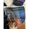 Rainbow plaid scarf women's winter imitation cashmere versatile color matching fringed shawl thickened scarf