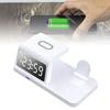 Wireless Charging Station 3 in 1 15W Fast Desk  r Stand Multifunctional with Clock for Mobile Phone Watch Wireless Earphones