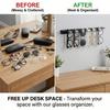 1Pc/2Pcs [Eyeglass Rack] Heavy-Duty Wall-Mounted Eyeglass Storage Rack, Space-Saving Eyeglass Display Rack |   Black Powder Coating, Suitable