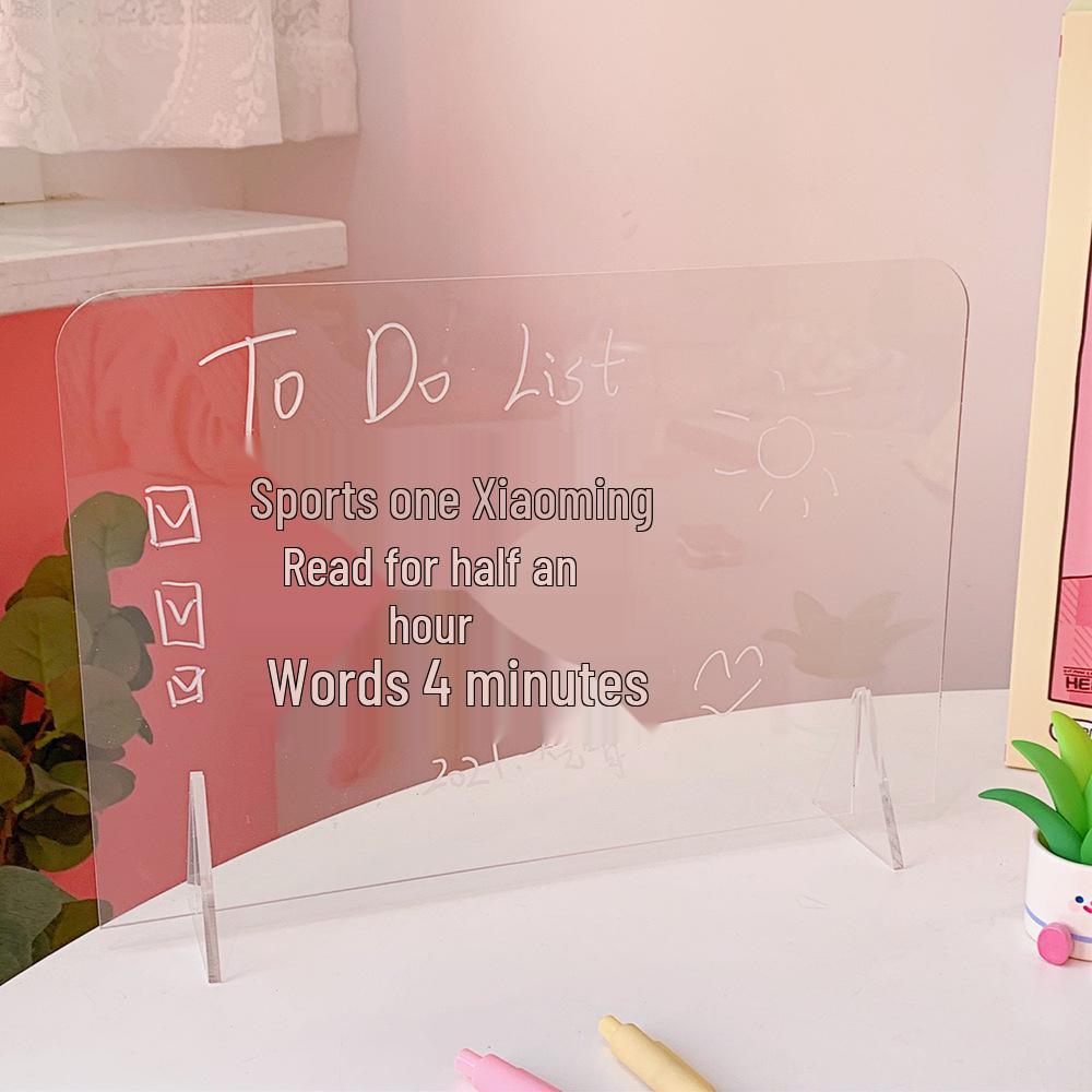 Minimalist Transparent Acrylic Mini Memo Board - Portable Creative Writing Pad for Students