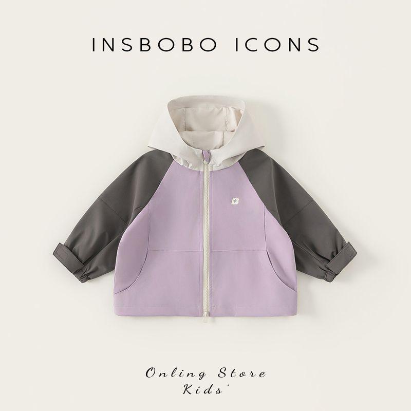 Insbobo Girls  Jacket 2026 Spring New Style Girls  Windbreaker Spring and Autumn Children s Three-In-One Top Children s Clothing Purple 100