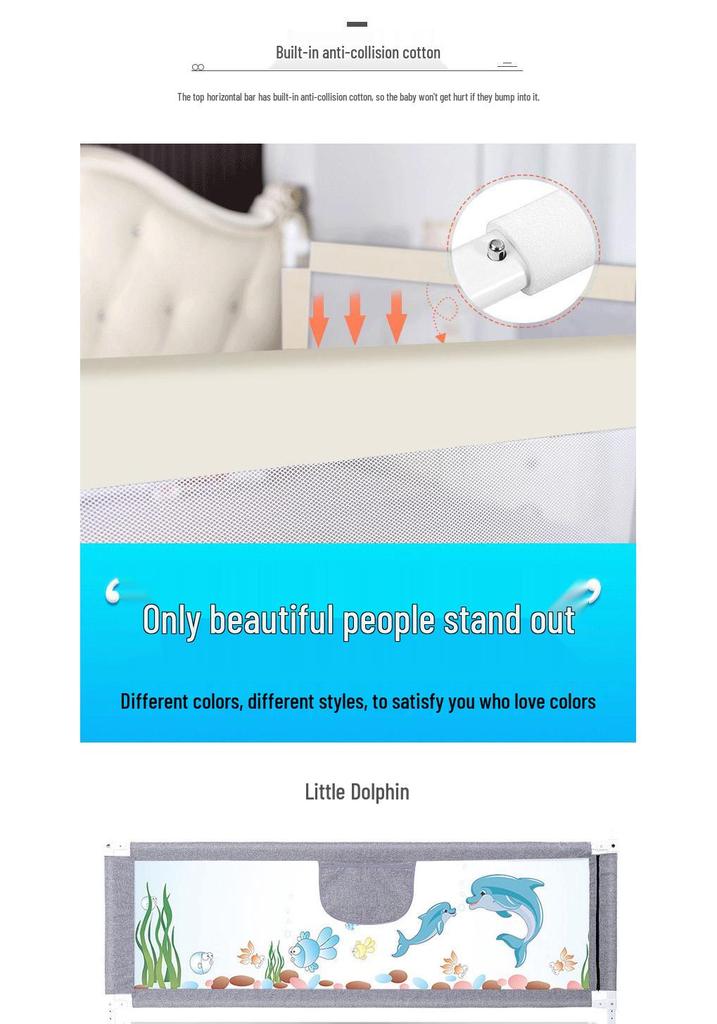 Baby Bed Rail Guard: Raised Anti-Fall Barrier for Cribs