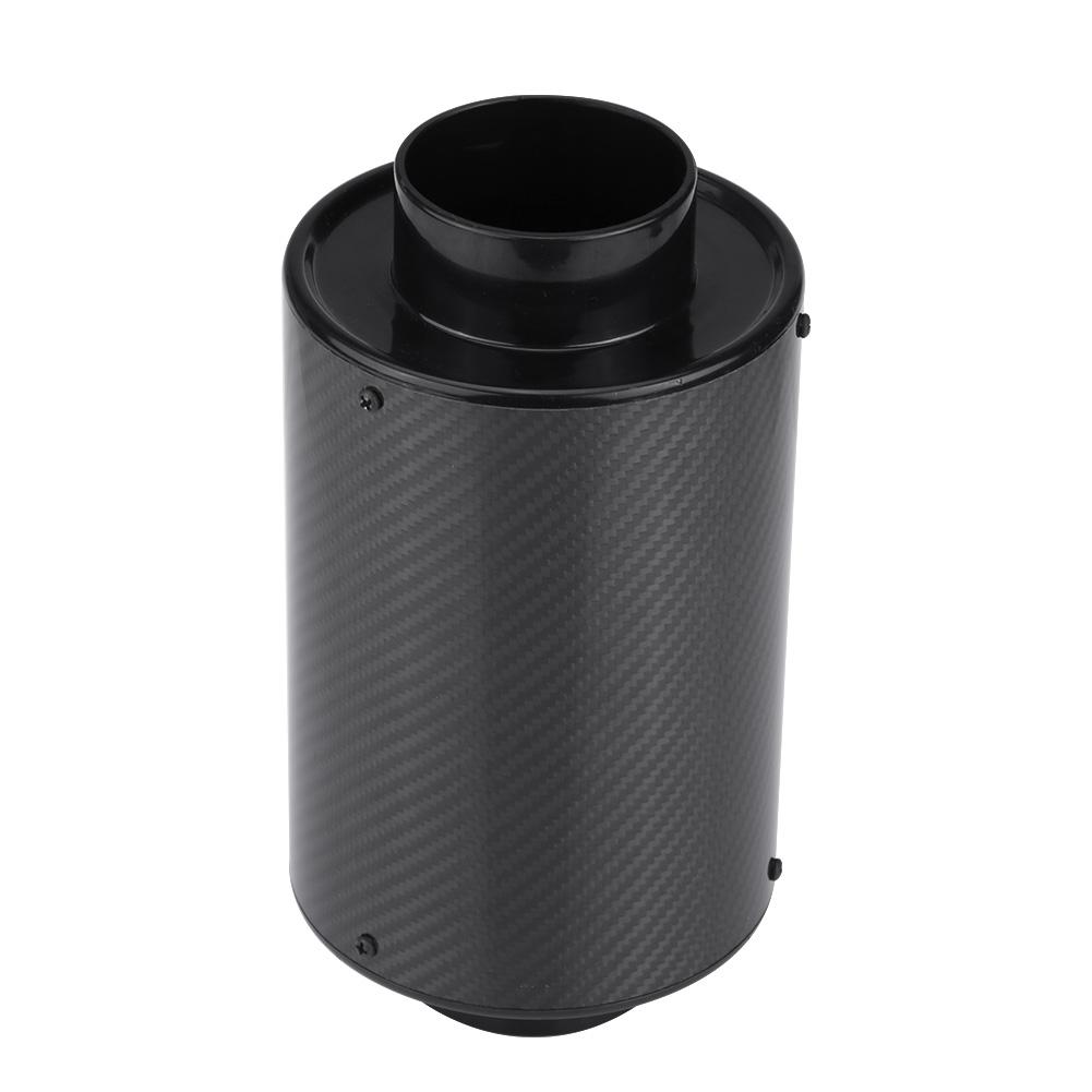 76mm 3" Universal Carbon Fiber Induction  Filter Box Cold Air Intake System W/ Intake Hose Cold Air Intake System Intake Hose
