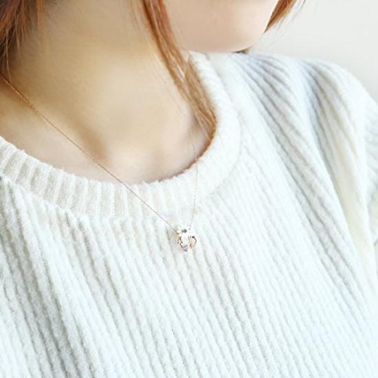 BLOOM 10K Pink February Birth [Official] Women's Necklace, Gold, Flower, Daisy, 0452-6572-0019-0000