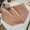 Traceless panties women's mulberry silk crotch A mulberry silk girl's sports do not clip buttocks ice silk mid-waist shorts briefs