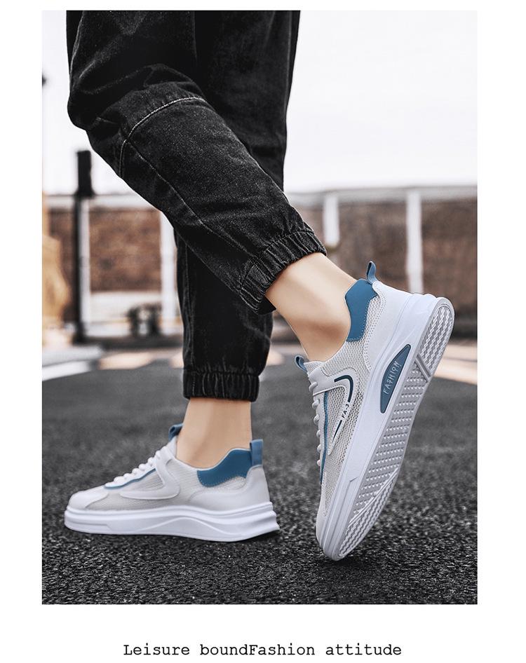 Men's Trendy 2025 White Breathable Mesh Sports Shoes - Summer Wear-Resistant Casual Sneakers