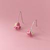 New Fashion Gentle Pink Creative Tulip Ear Hook 925 Sterling Silver Personality Sweet Flower Exquisite Earrings TYB283