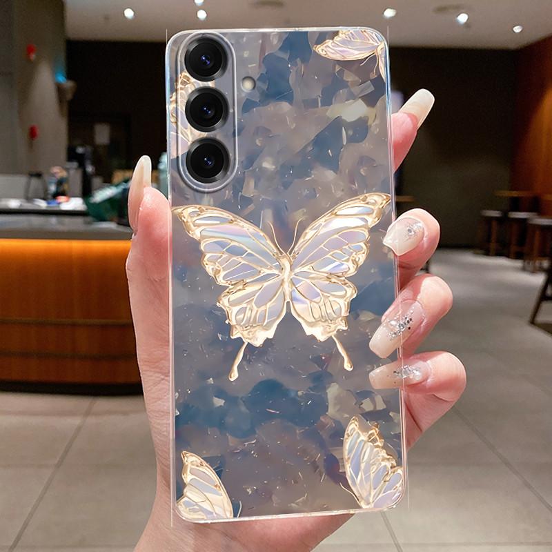 For Samsung Galaxy A17 4G 2025 Case Clear Beautiful Butterfly Flowers Printed Soft Silicone Cover For Samsung A17 A 17 5G Cases