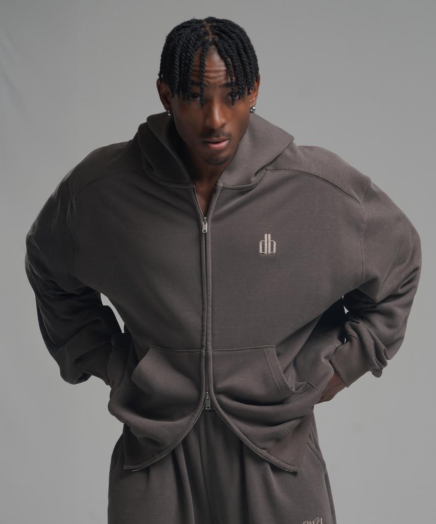 Phermenon [Set] Pigment Oversized Cut 2-Way Zip-Up Hoodie + Pigment Oversized Wide String Jogger Pants (3 Colors)