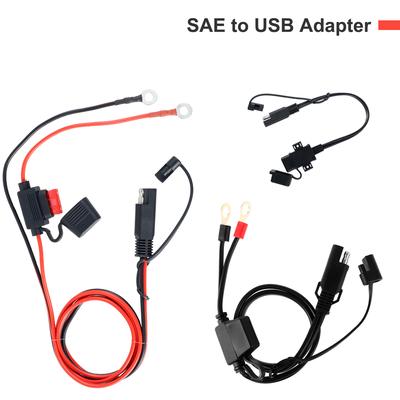 Adaptador SAE para USB 5V/2.1A Carregador USB Profissional para Motocicleta com Tampa à Prova d'Água Cabo de Extensão Rápida SAE Conector