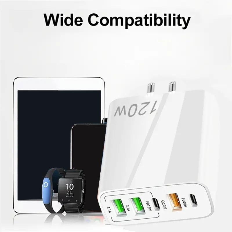 Rapid 20W USB C Charging with 3 USB Port EU Standard Plugs Stylish Plastic Housing for Smartphones Tablets Accessories