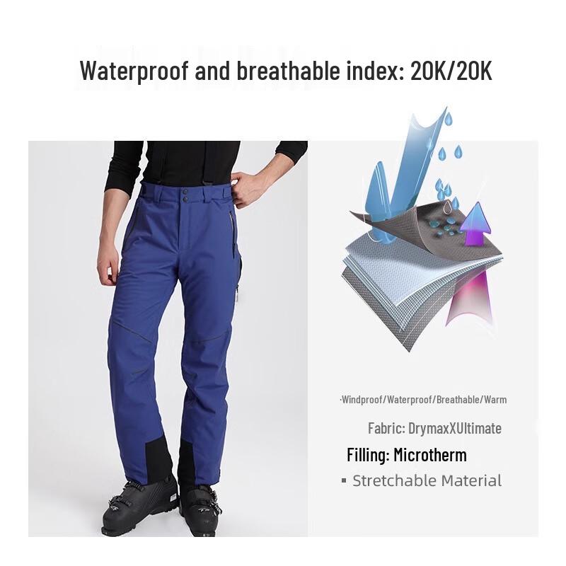 HALTI Men's Windproof Waterproof Elastic Warm Bib Ski Pants H059-2428