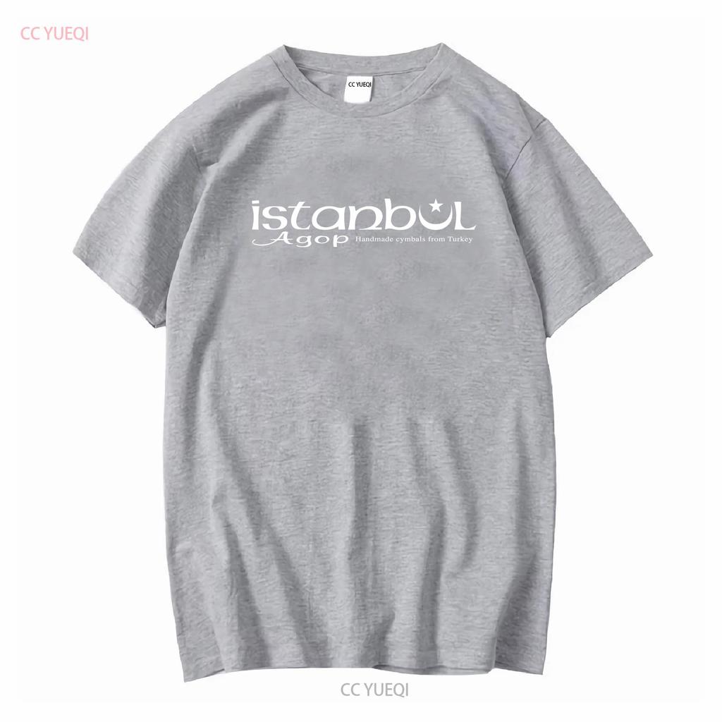 Istanbul Agop Drums Cymbals Logo T-shirt Nera da Uomo Taglia S 5XL vintage Lavata Versatile Unisex Casual uomo Elastica