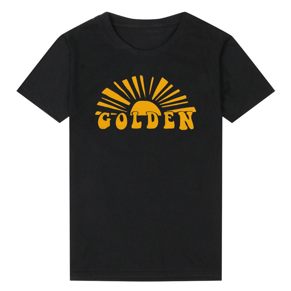 

Золотые буквы с принтом, женские летние модные футболки, повседневная хлопковая футболка, футболки с надписью Sunshine, футболка с рисунком